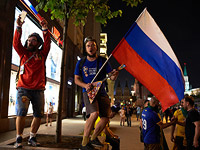 Россия празднует победу над Египтом. Футбольный фоторепортаж