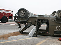 В Самарии перевернулся армейский джип, пострадали трое военнослужащих