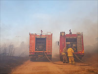 Сильный пожар около аэропорта Бен Гурион, эвакуированы учащиеся школы-интерната