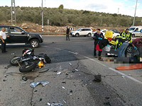 ДТП в Йегуде с участием мотоцикла, тяжело травмирована девушка