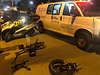 В Бней-Браке автомобиль сбил мужчину, ехавшего на электровелосипеде 