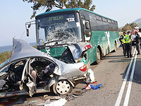 Столкновение автобуса и легкового автомобиля около Кинерета, погибла женщина