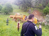 В Цфате грузовик упал с обрыва, водитель погиб