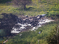 Обломки F-16, упавшего на территории кибуца Хардуф 