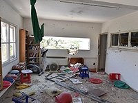 Ракета попала в жилой дом на территории Хоф Ашкелон; пострадавших нет. ВИДЕО