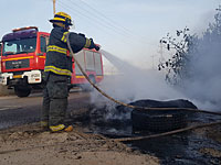 Полевой пожар к югу от Хеврона, есть угроза домам в поселке Бейт Хагай