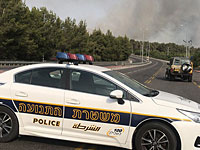Пожар на конечной остановке автобусов на развязке Алуф Саде. Перекрыто 4-е шоссе