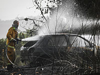 Горят автомобили на парковке рядом с Технологическим парком в Иерусалиме