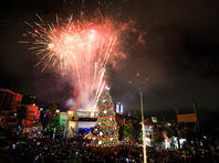 В Рамалле зажгла огни Рождественская елка