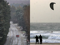 Однодневная зимняя буря в Израиле: шторм на побережье, снег в горах