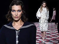 Paris Fashion Week: сестры Хадид представляют новую коллекцию Miu Miu. Фоторепортаж