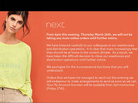 Британская сесть Next приостановила прием и отправку онлайн-заказов
