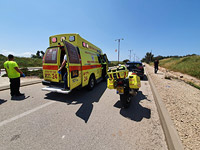 В Ган-Явне произошла авария с участием мотоцикла, тяжело травмированы двое молодых мужчин