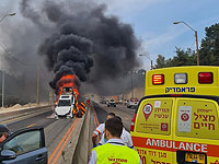 В районе развязки Элиаким загорелись четыре автомобиля