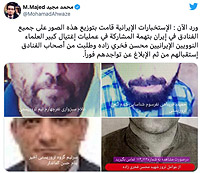 Отели в Иране получили от спецслужб фотографии предполагаемых убийц физика-ядерщика