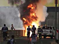 Ромен Грожан, выживший в жуткой аварии на 