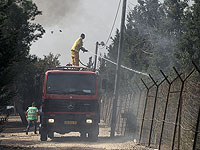 Возле железнодорожной станции Лод вспыхнул пожар