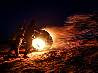 Возле форпоста Эвьятар палестинские арабы жгут автомобильные шины