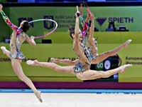 Художественная гимнастика  Минск. Сборная Израиля победила в групповом многоборье