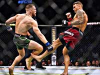 Порье - Макгрегор. На момент остановки боя в счете вел Дастин