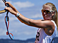 Олимпиада.  RS:X. В четвертой гонке Катя Спичаков заняла седьмое место