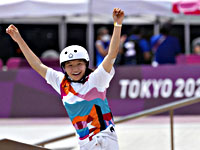 Олимпиада.  Первой чемпионкой по скейтбордингу стала 13-летняя японка