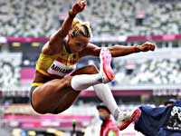 Олимпиада. Прыжки в длину. Победила спортсменка из Германии. Украинка на пятом месте