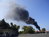 Пожар на нефтехранилище в Южном Ливане