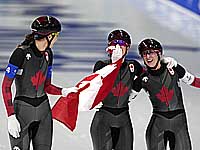 Олимпиада. Конькобежный спорт. Победили канадки. Россиянки проиграли матч за бронзу