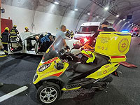 В туннеле на 6-й трассе автомобиль врезался в стену, водитель в тяжелом состоянии