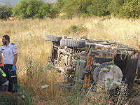 Возле мошава Шеар-Яшув перевернулся внедорожник, один человек погиб, семеро получили травмы