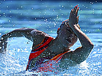 Чемпионат мира по синхронному плаванию.  В технической программе победила японка. Украинка на втором месте