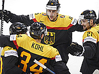 Молодежный чемпионат мира по хоккею. Немцы победили сборную Австрии. Хет-трик Бланка