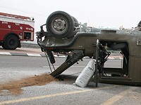В Самарии перевернулся армейский джип, пострадали четверо военнослужащих
