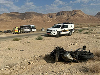 ДТП на 90-й трассе около побережья Мертвого моря, тяжело травмирован мотоциклист