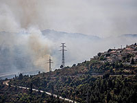 Возле Мевасерет-Циона, рядом с Первым шоссе, горят сухая трава и кустарник