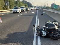 ДТП около Хадеры, тяжело травмирован мотоциклист