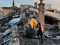 В Москве произошел сильный пожар на крыше дома писателей