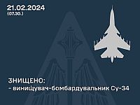 Силы ПВО Украины сообщают: сбит Су-34, перехвачены 13 