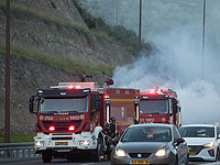 Пожар возле развязки Шаар а-Гай, движение по шоссе номер 1 затруднено
