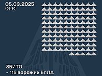 Генштаб ВСУ: сбиты 115 из 181 российских беспилотников. Минобороны РФ: сбиты 8 украинских БПЛА
