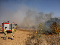 Полевой пожар к востоку от Реховота привел к проблемам с движением транспорта
