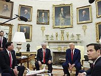 Дермер, Нетаниягу, Трамп, Рубио. Белый дом, Вашингтон, апрель 2025
