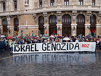 Флаги ООП в Стране Басков: пропалестинская акция в Бильбао. Фоторепортаж