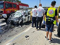 Автомобиль столкнулся с автобусом возле Хевель-Модиин: погиб один человек
