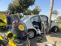 В Писгат-Зеэве водитель получил тяжелые травмы, врезавшись в дерево
