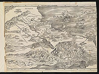 Карта библейской Святой Земли, напечатанная в 1525 году, дала представление о границах