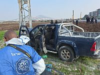 Автомобиль террориста в районе перекрестка А-Моанот рядом с Афулой