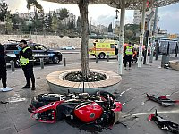 Мотоцикл столкнулся с автомобилем в Иерусалиме, мотоциклист в тяжелом состоянии