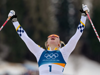 Олимпиада. Лыжный спринт. Весь пьедестал заняли шведки